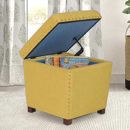 Adeco Square Storage Ottoman - Image 2