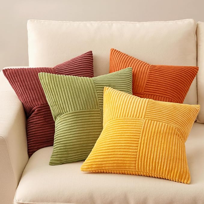 MIULEE Fall Yellow Orange Rust Throw Pillow Covers 20x20 Inch 4 Packs Boho - Image 3