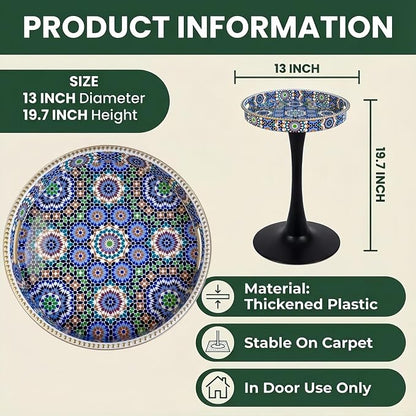 Gesodant Boho Chic Round Side Table, Stable Hourglass Pedestal Base, Unique - Image 2