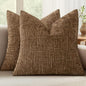 MIULEE Chenille Textured Fall Throw Pillow Covers Toffee 18x18 Set of 2 | by MIULEE