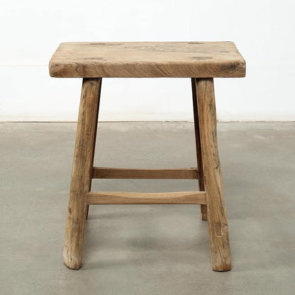 Artissance Rustic Wooden Stool – Handmade Reclaimed Wood Stool, Vintage - Image 2