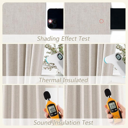 100% Blackout Curtains 90 Inch Length 2 Panels Set - Image 5