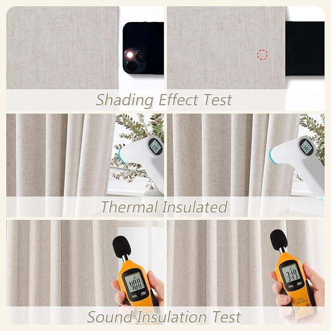 100% Blackout Curtains 84 Inch Length 2 Panels Set - Image 5