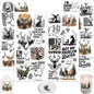 4 Sheets Rub on Transfers for Crafts, Forest Deer Furniture Transfers for Wood by Dorsbaby