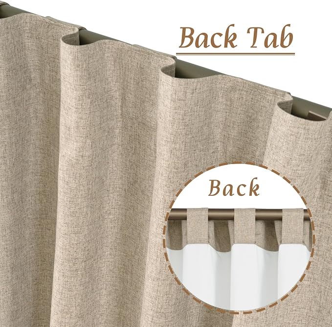 Natural 100% Blackout Linen Curtains 48 Inches - Image 6