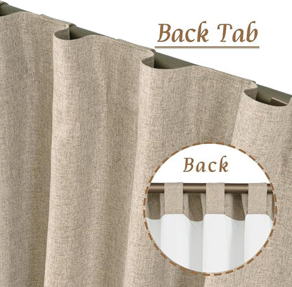 Natural 100% Blackout Linen Curtains 48 Inches - Image 6