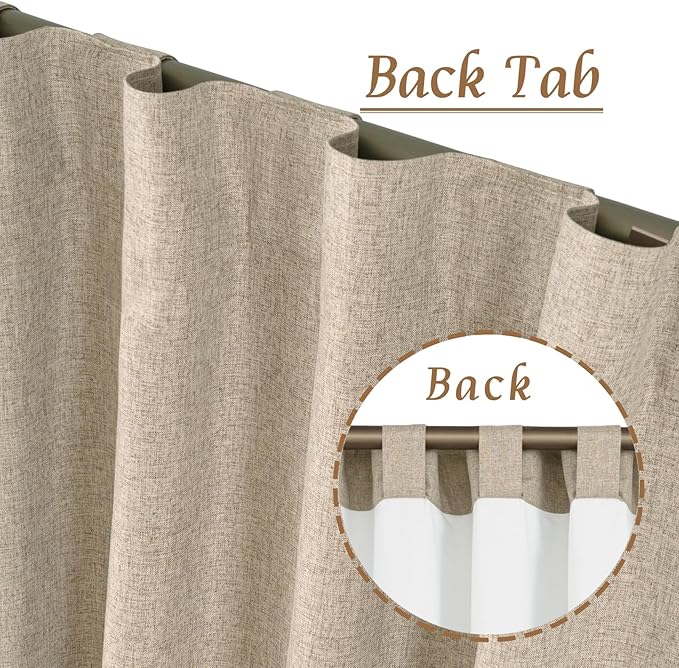 100% Blackout Linen Curtains 84 Inch - Image 3