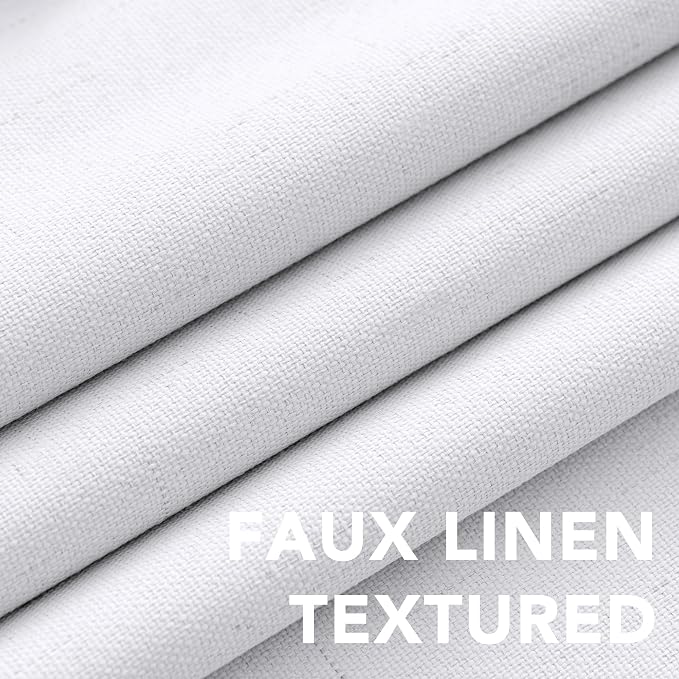 H.VERSAILTEX Primitive Linen Curtains 100% Blackout Curtain Drapes Burlap - Image 4