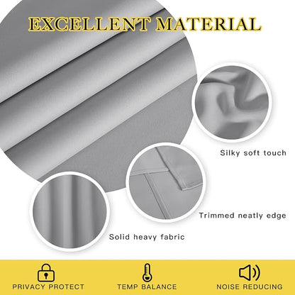 NICETOWN Blackout Curtains 72 inches Long, Grommet Privacy Window Treatment - Image 2