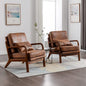 Mid Century Modern Accent Chair Set of 2 Living Room- Comfy Solid Wood Arm Chair by Deolme