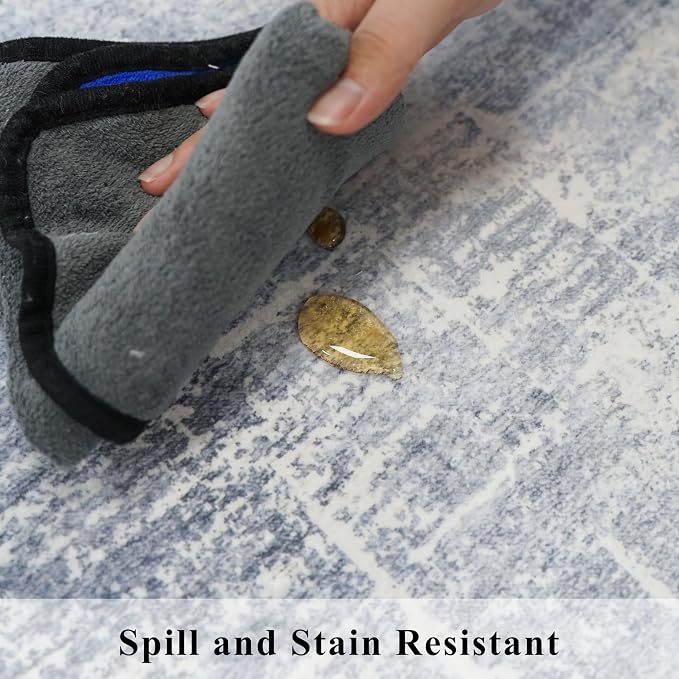 2x6 Non-Slip Entryway Area Rugs: Washable Stain Resistant Kitchen Carpet Low - Image 3