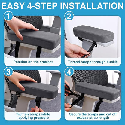 Smiry Ergonomic Office Chair Armrest Pads, Memory Foam Arm Rest Covers - Image 6