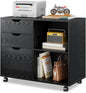 DEVAISE 3-Drawer Wood File Cabinet, Mobile Lateral Filing Cabinet, Printer Stand by DEVAISE