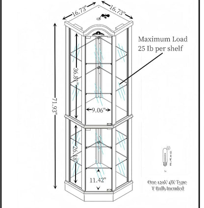 Glass Corner Display Cabinet - Image 2