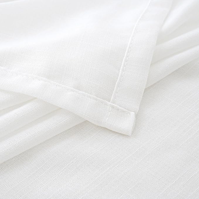 BGment White Linen Curtains 102 Inches Long - Image 9