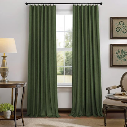 Olive Green Blackout Curtains for Bedroom 96 Inches Long Floor Length 2 Panel - Image 7