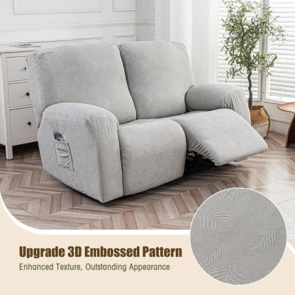 Gennia Recliner Loveseat Cover 4 Pieces, Waterproof Stretch Recliner Sofa - Image 2