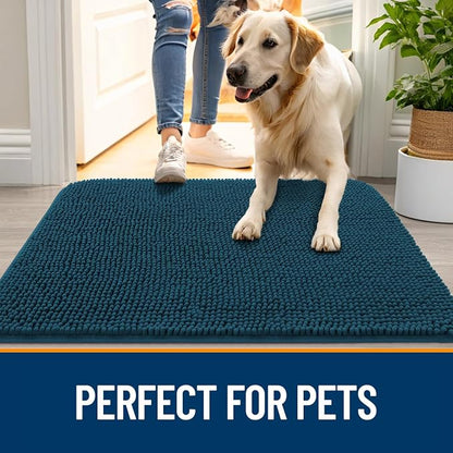 OLANLY Dog Door Mat for Muddy Paws 34x21, Super Absorbent Chenille Mud Mat | - Image 6