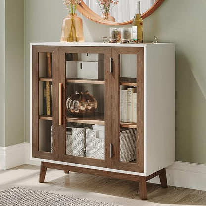 BELLEZE Modern Curio Cabinet, 3-Tiers Console Table, 31 Inch by BELLEZE