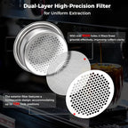 IKAPE Espresso 54mm Portafilter, Coffee Portafilter with Silicone Handle, Fits 54mm Breville Barista Series BES870/878/880 Machine & Solis Barista Machines, with16g Capacity Filter Basket