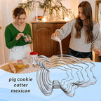 6PC Stainless Steel Pig Cookie Cutters Mexican - 5.5", 4.5", 4", 3.5", 2.5", 2.0"，Perfect for Mexican Concha Bread - Concha Cutter and Concha Stamp，Baking Tools for Pig Shaped Pastry and Bread Making