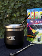 MADFLOW Yerba Mate Cup. Stainless Steel Mate Cup with 2 Bombillas. Double Wall Vacuum Insulated Yerba Mate Gourd. Unique Mate Cup And Bombilla Set