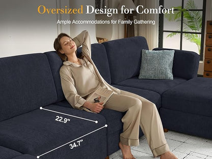Oversized 2 Seater Modular Sectional Sofa, Solid Wood Frame Sofa, Removable - Image 6