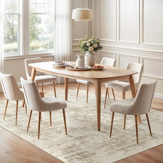Soalmost 10x14 Area Rugs for Living Room Washable Rug Abstract Beige/Gray | - Image 3