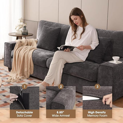 DOPEDIO Modern Living Room Sofa Set, 71.25" Chenille Loveseat - Image 3