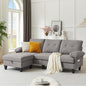 84" Convertible Sectional Sofa, Deep 3-Seat L Shaped Sectional Couch by PingLiangHome