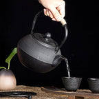 40.6oz Cast Iron Teapot Set with Cast Iron Warmer, Japanese Tetsubin Tea Kettle Set with Cups,Cast Iron Teapot with Stainless Steel Infuser and Enameled Interior for Stovetop Safe(1200ml)