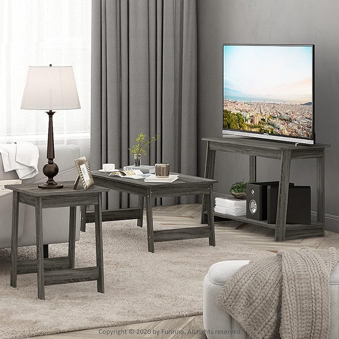 Furinno Beginning End Table, French Oak Grey - Image 2