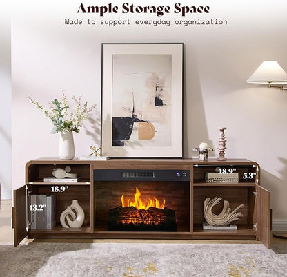 AMERLIFE 70" Fluted Fireplace TV Stand - Image 5