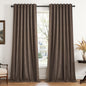 Topfinel Chocolate Brown Linen Curtain 120 Inches Long by Topfinel