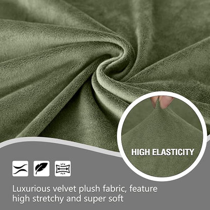 HDCAXKJ Corner Sectional Couch Covers Velvet Stretch L Shape Sofa Cover Soft - Image 3