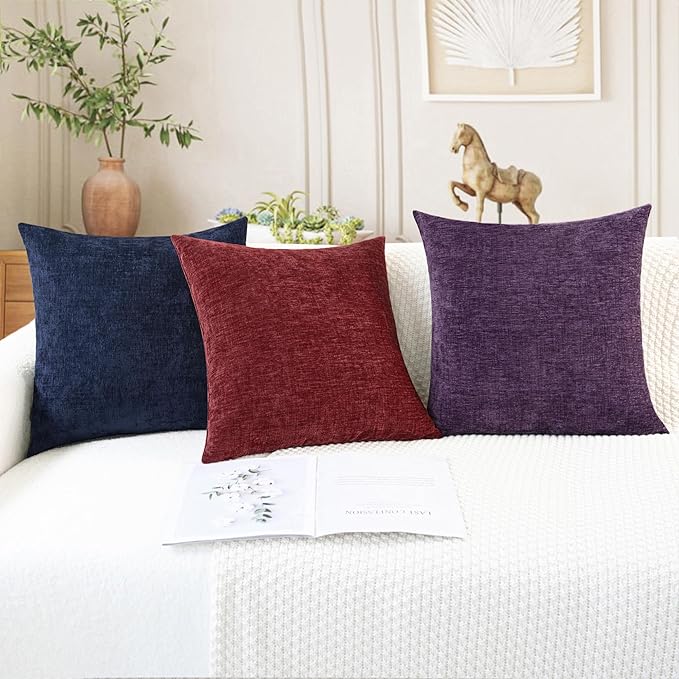 CaliTime Decorative Couch Throw Pillow Covers 22 X 22 Inches Navy Blue | Pack - Image 5