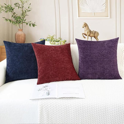 CaliTime Decorative Couch Throw Pillow Covers 22 X 22 Inches Navy Blue | Pack - Image 5