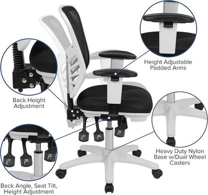 Flash Furniture Nicholas Mid-Back Swivel Office and Gaming Chair, Ergonomic - Image 4