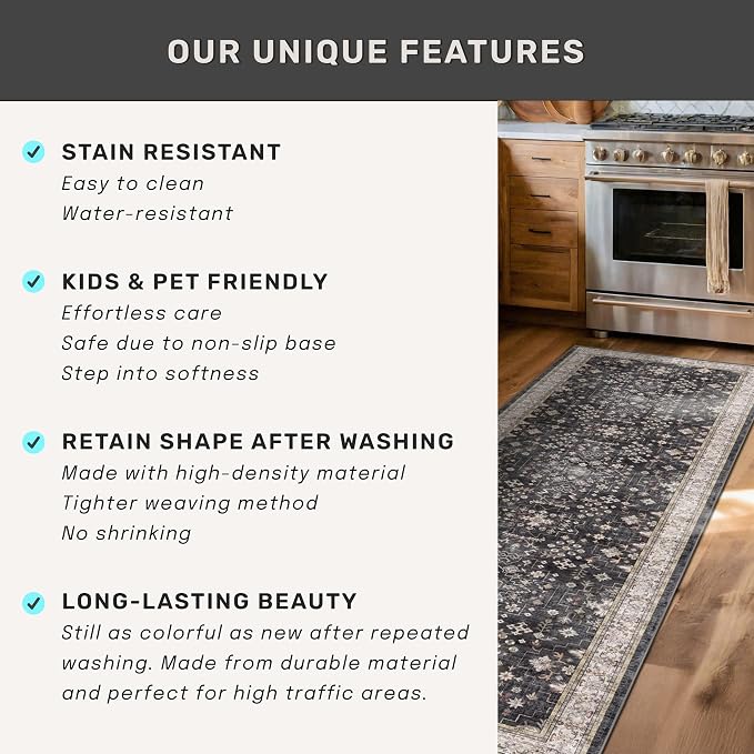 Boho Black Rug for Living Room - Image 7