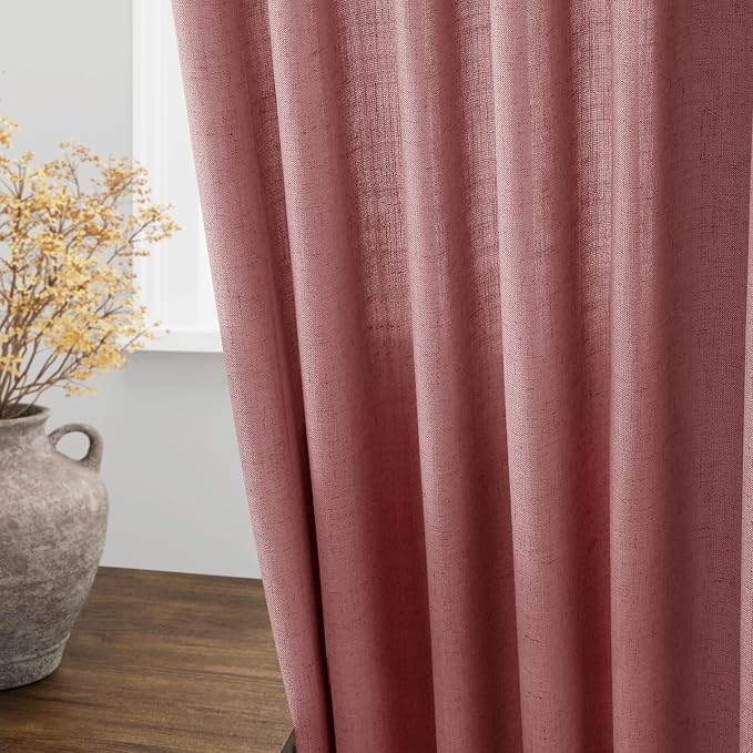 Canyon Rose Linen Curtains 108 Inches Long - Image 4