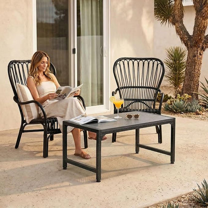 ODK Outdoor Coffee Table, Rectangle Weather-Resistant Patio Coffee Table - Image 9