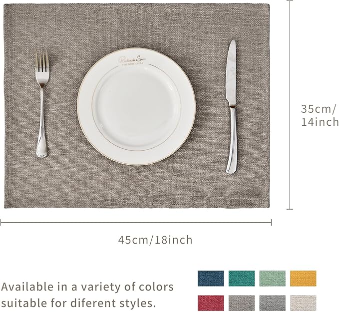 BALCONY & FALCON Placemats Set of 6 Faux Linen Cloth Place Mats Washable - Image 5