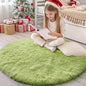 OLANLY Grass Green Round Rugs for Bedroom by OLANLY