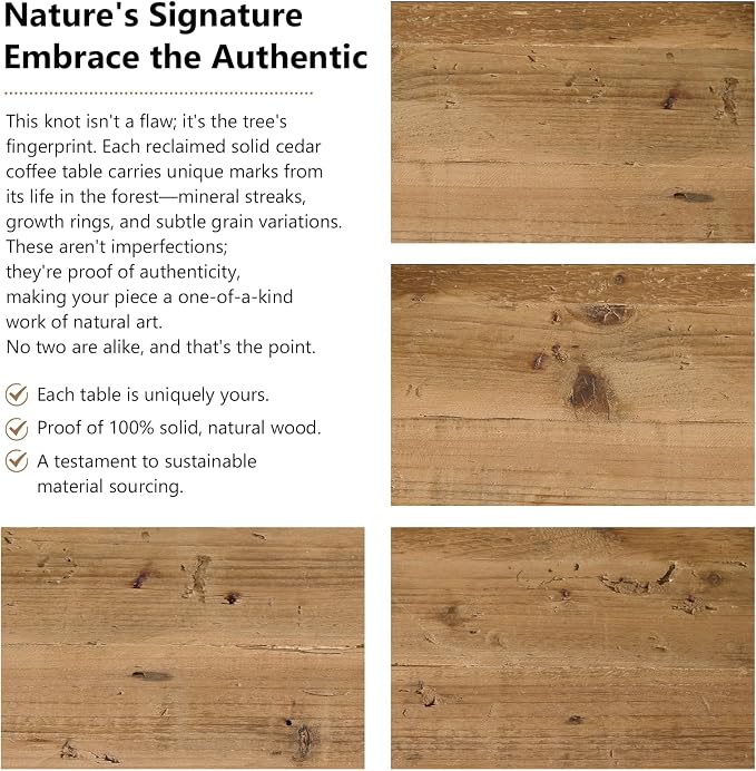 Reclaimed Solid Wood Coffee Table - Image 7