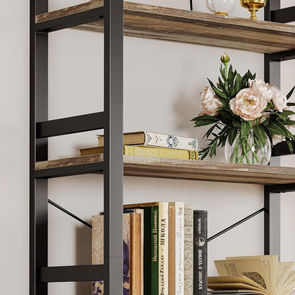 IRONCK Bookshelf, 31.5in Wide Shelf 6 Tier Bookcase, 110lbs/shelf Vintage - Image 4