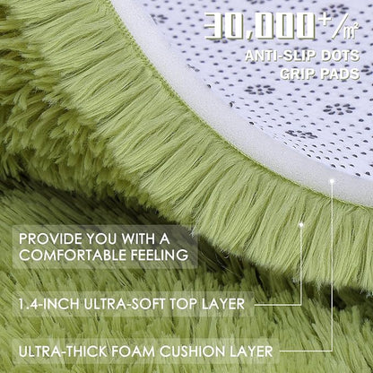 OLANLY Grass Green Round Rugs for Bedroom - Image 7