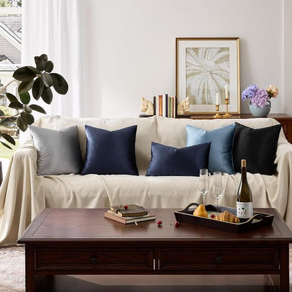 GIGIZAZA Navy Velvet Pillow Covers 18x18 Decorative Pillows Pack of 2 | Blue - Image 7