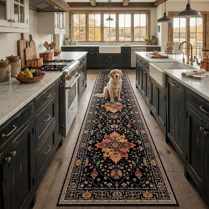 RELEANY Washable Area Rug, Runner 2'6"x12', Water Repellent, Pet Friendly - Image 2