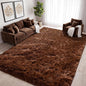 Amdrebio Chocolate Brown Furry Area Rug 5x7 by Amdrebio