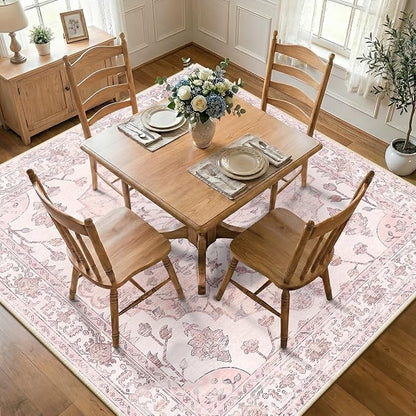 RELEANY Washable Area Rug, Square 7'x7', Water Repellent, Pet Friendly by RELEANY
